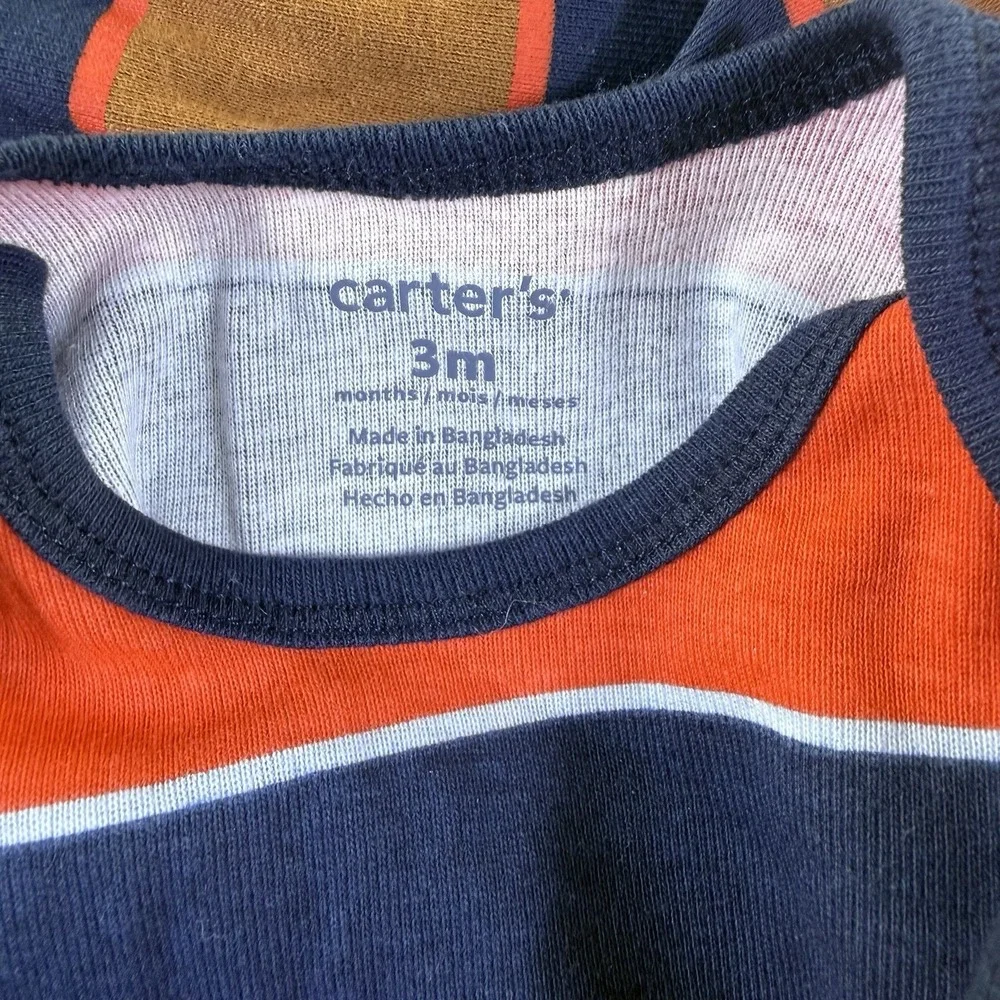 Carters Long Sleeve Bodysuits 4 Pack NWT Size 3 Months Dinos & Stripes